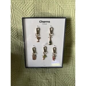 5 Pack Metal Drinks Phone Charms For Wristlets CrossBodies Bookbags or Keychains